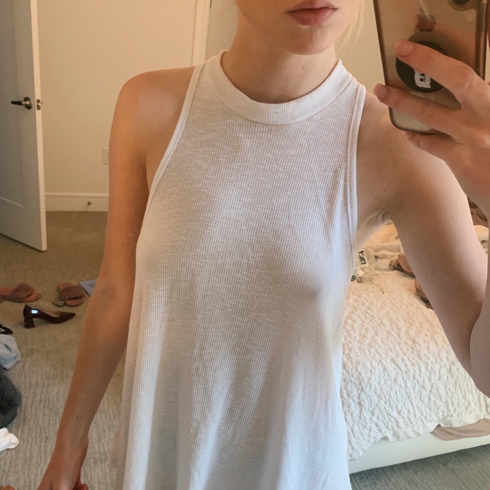 Free People We The Free High Neck White Tank